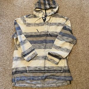Men’s Tommy Bahama striped pullover hoodie, Size Large.